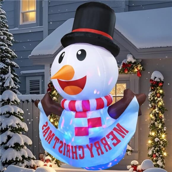 Christmas Inflatable Snowman Decor 4ft Xmas Window Inflatable Outdoor Indoor - Picture 1 of 8